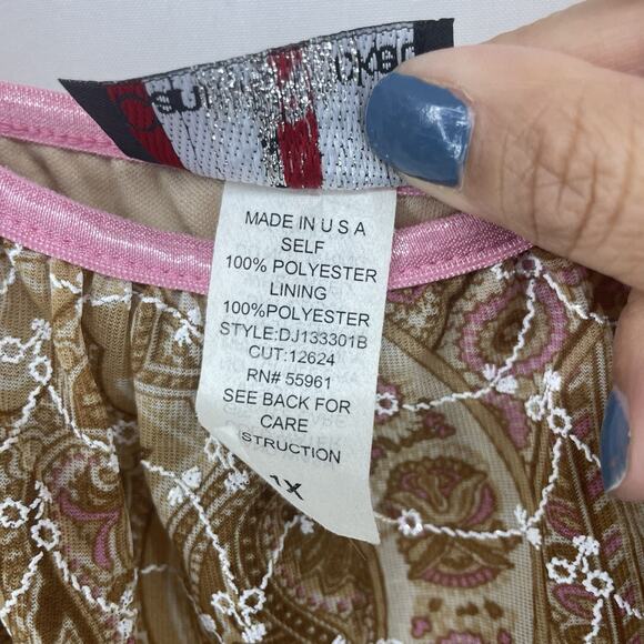 Candy Rocket Size 1X Vintage Y2K Babydoll Mesh Dress Empire Waist Whimsical Lace - Picture 5 of 6